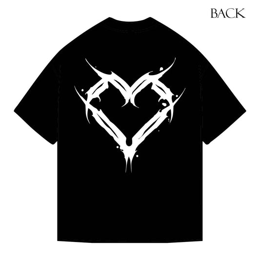 A-9,997  Oversized Negra Subleink / half moon and  heart ♥